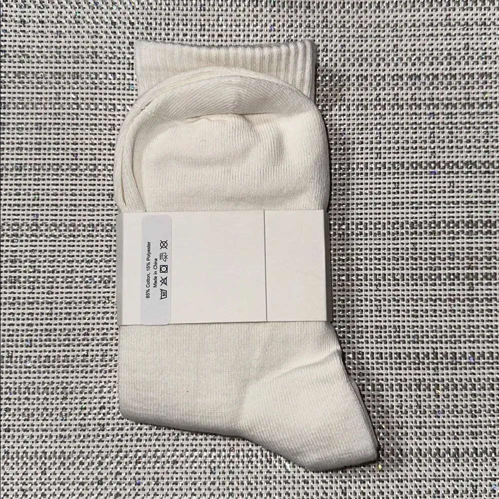 Casa Clara Rugby White Gold Black Ribbed Varsity Stripe Cotton Crew Socks — image 5 of 7